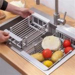 Égouttoir à Vaisselle Extensible en acier inoxydable