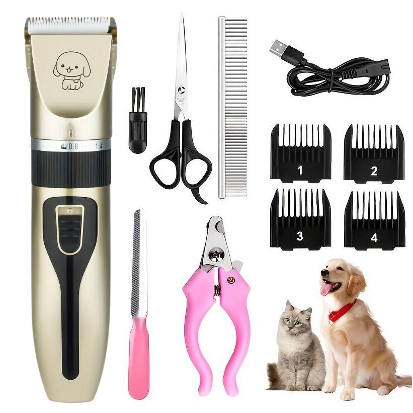 tondeuse-animal-chat-chien-pack-soin-vente-en-ligne-tunisie-yallafid-tabarka Tondeuse 12 pièces pour chat et chien - Image 2