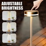 Veilleuse LED rechargeable tactile doré – Image 5