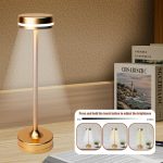 Veilleuse LED rechargeable tactile doré – Image 4