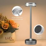 Veilleuse LED rechargeable tactile gris – Image 3