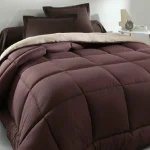 Couette Uni 2 places 220×240 Beige Marron