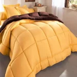 Couette Uni 2 places 220×240 Jaune Marron