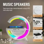 radio réveil RGB avec haut-parleur Bluetooth et chargeur sans fil – Image 2