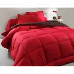 Couette Uni 2 places 220×240 Marron Rouge