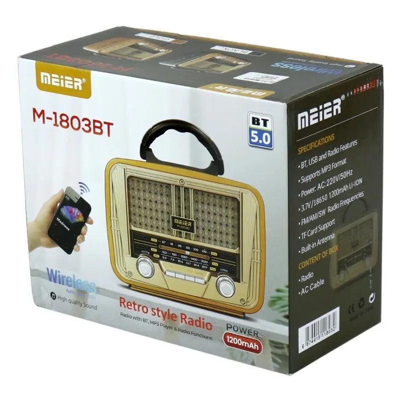 Radio-FM-portable-Meier-Bluetooth-M-1803BT-yallafid-tunisie-promotion Radio FM portable Meier Bluetooth M-1803BT - Image 2