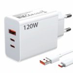 Chargeur rapide 120 W -secteur triple, 2USB -C /1 USB-A
