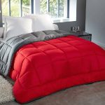 Couette Uni 2 places 220×240 Rouge Gris