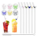 Pack de 6 pailles en verre borosilicate motif Papillon - Image 3