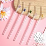 Pack de 6 pailles en verre borosilicate motif Papillon - Image 2