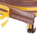 Pack de 2 Joints autocollants pour isolation de fenêtre et de porte Type D Marron – Image 3