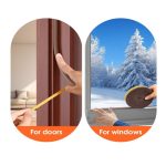 Pack de 2 Joints autocollants pour isolation de fenêtre et de porte Type D Marron – Image 7