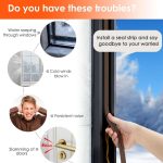 Pack de 2 Joints autocollants pour isolation de fenêtre et de porte Type D Marron – Image 8