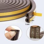 Pack de 2 Joints autocollants pour isolation de fenêtre et de porte Type D Marron – Image 5