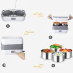 Boîte à lunch électrique à vapeur avec 4 bols – Image 9