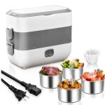 Boîte à lunch électrique à vapeur avec 4 bols – Image 2
