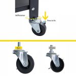 Etagère de rangement pliable en métal à 5 niveaux avec roulettes – Image 5