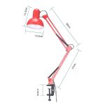 Lampe de bureau bras long pliable avec pince – Image 7