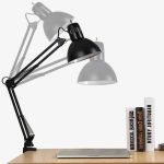 Lampe de bureau bras long pliable avec pince – Image 9