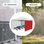 Tente Parasol 3m x 3m Rouge habillage intégral – Image 3