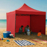 Tente Parasol 3m x 3m Rouge habillage intégral – Image 2