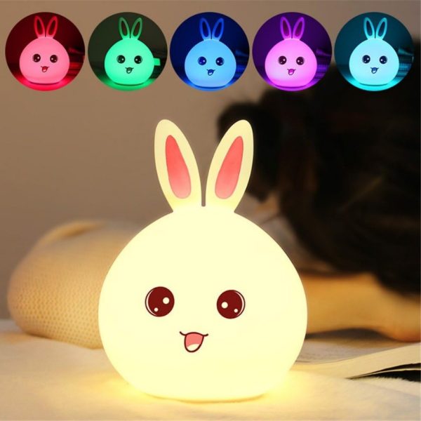 Veilleuse Lapin tactile en silicone avec éclairage LED