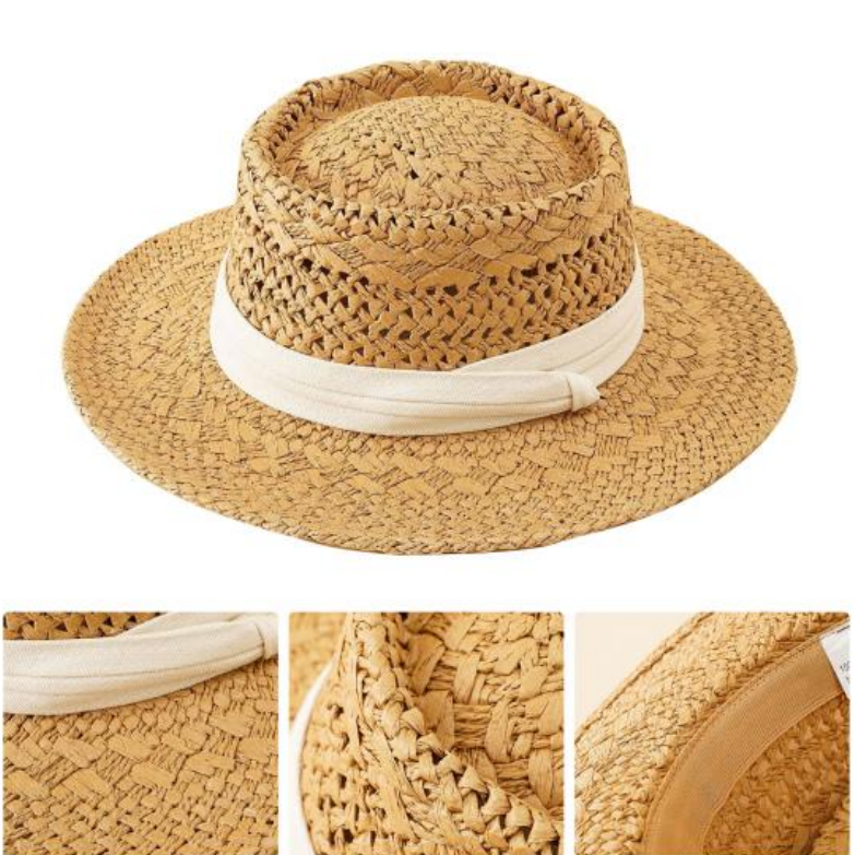 chapeau-femme-classe-soliel-été-tunisie-vente-promotion-yallafid-5 Chapeau de soleil avec ruban – Image 1