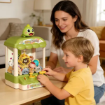Machine à pince Dinosaures avec des peluches