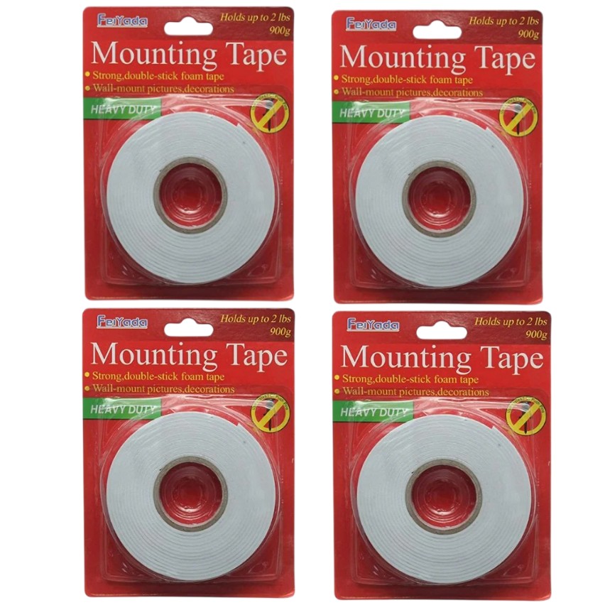scotch-double-face-yallafid-tunisie-vente-4 Lot de 4 Rouleaux scotch double face – Image 1