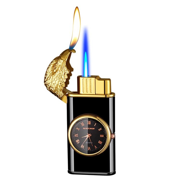 Briquet-forme-double-flamme-promotion-cadeau-tunisie-vente-yallafid-aigle- Briquet double flamme avec montre -Aigle – Image 1