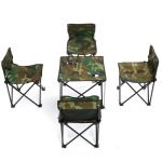Pack table et 4 chaises avec sac de transport pour camping – Image 2