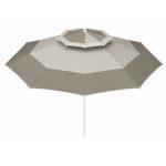 Grand parasol de jardin double toit grège - Diamètre 3M – Image 5