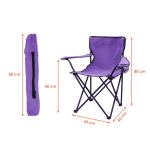 Chaise de camping pliante avec porte-gobelet-Mauve – Image 6