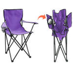 Chaise de camping pliante avec porte-gobelet-Mauve
