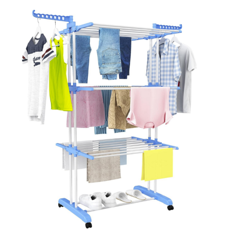cintre-vetement-pliable-tunisie-yallafid-promotion-solide-1 Séchoir à Linge Pliable sur Roulettes – Image 1