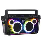 Baffle portable lumineux avec 2 microphones