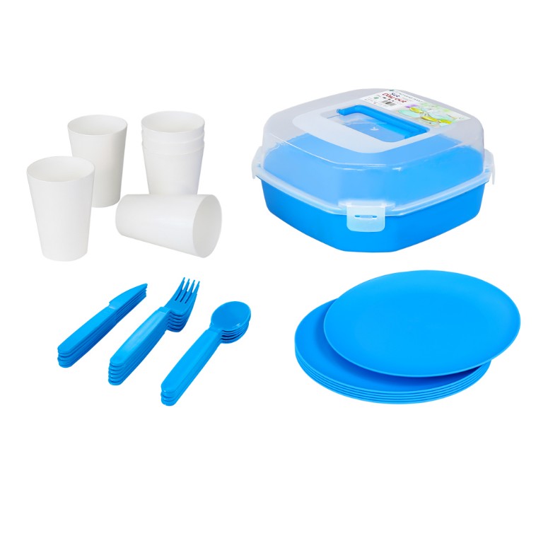 kit-pique-nique-promotion-été-tunisie-vente-yallafid-1 kit de pique-nique 31 pièces Bleu – Image 1