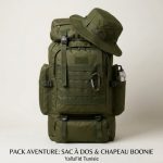 Pack de randonné sac à dos 80 L et chapeau