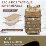 Sac à Dos Tactique Militaire Camouflage 55L – Image 5