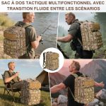 Sac à Dos Tactique Militaire Camouflage 55L – Image 3