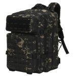 Sac à Dos Tactique Militaire Camouflage Noir 55L