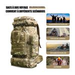 Sac à Dos de randonnée grand volume 80L Militaire – Image 2