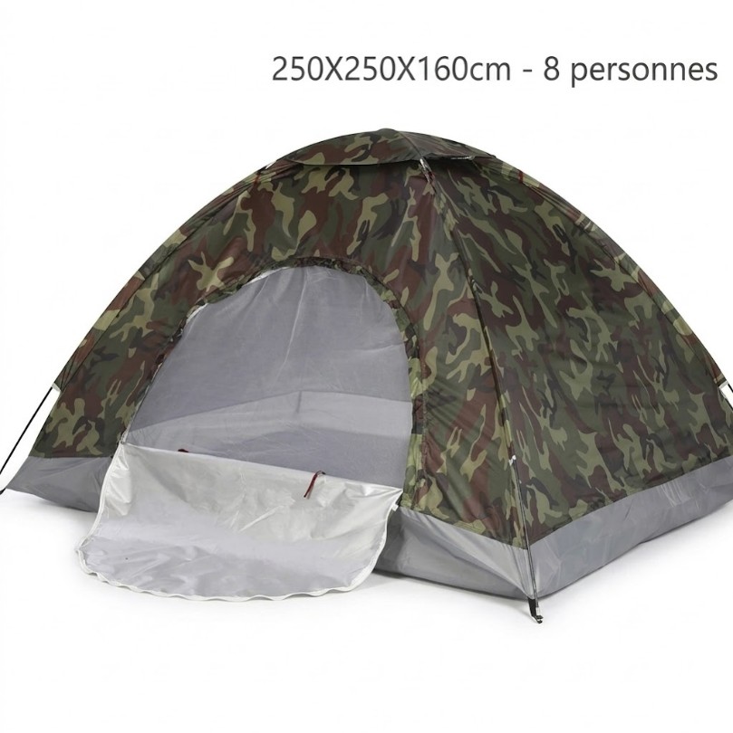 tente-militaire-tunisie-camping-yallafid-plge-rondonnée-yallafid-4 Tente de camping familiale automatique militaire 8 Personnes – Image 1